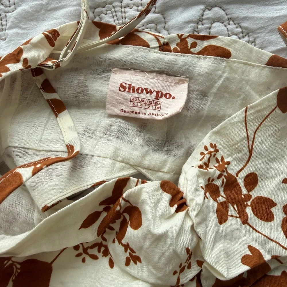 Showpo Cream and Brown Floral Dress‎ - Picture 6 of 6